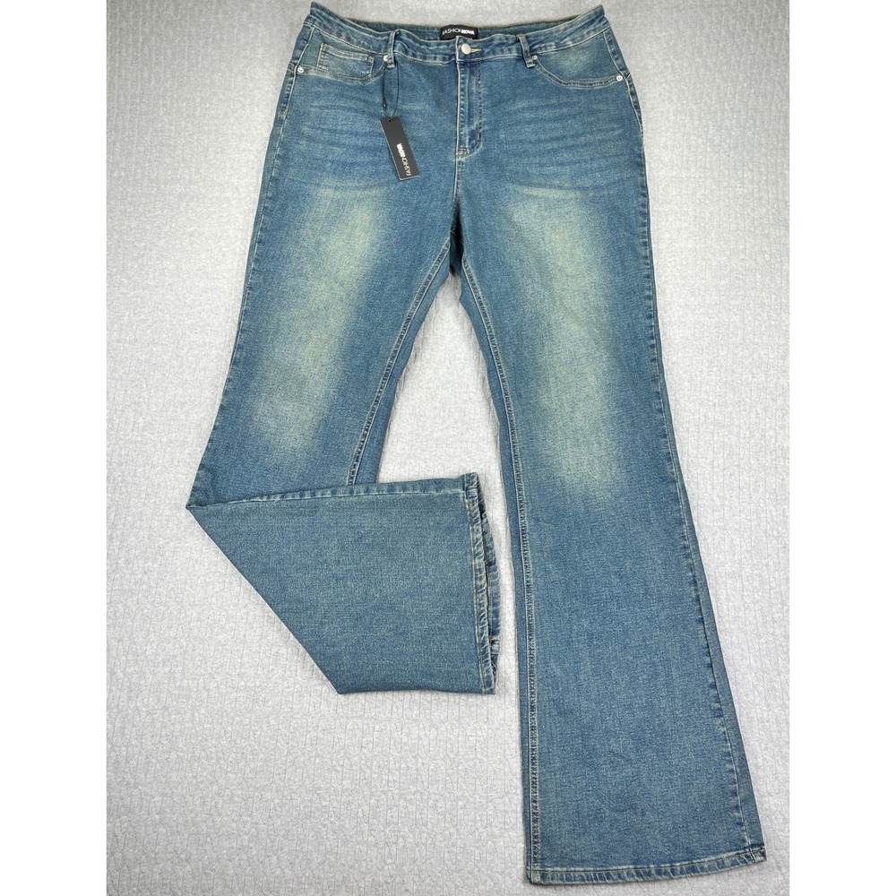 New Fashion Nova Bootcut Jeans Women 18 Plus Dark Wash Tall Tucson Booty Lifting